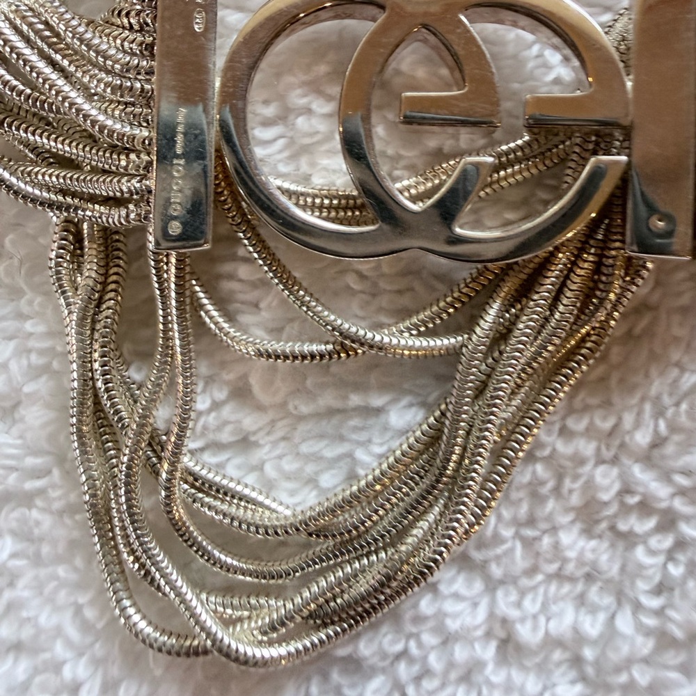 Gucci Silver Multi-Strand GG Logo Bracelet - Picture 4 of 5